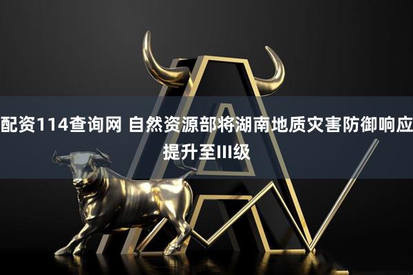 配资114查询网 自然资源部将湖南地质灾害防御响应提升至III级